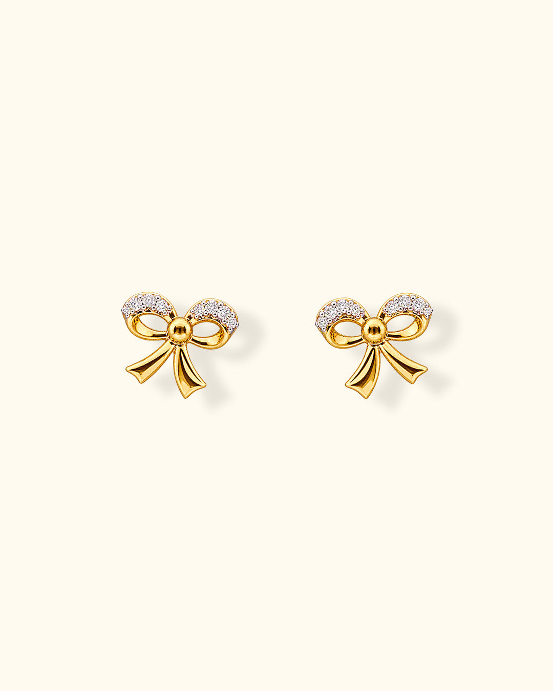 Diamond Bow Stud Earrings