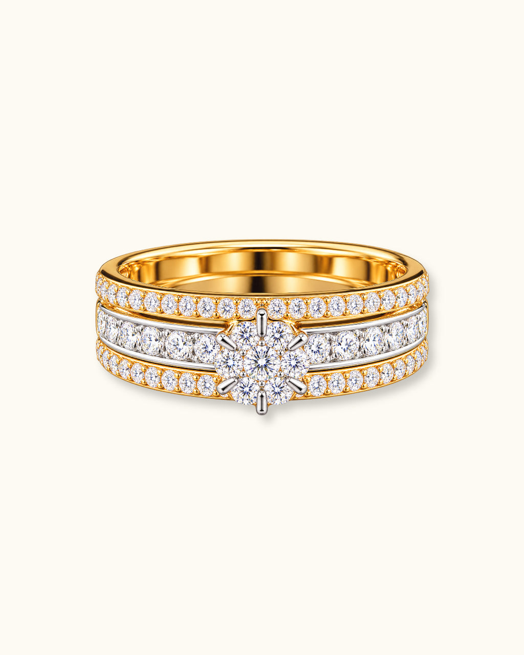 Royal Blossom Diamond Cluster Ring