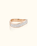 Rose Gold Criss-Cross Diamond Band Ring