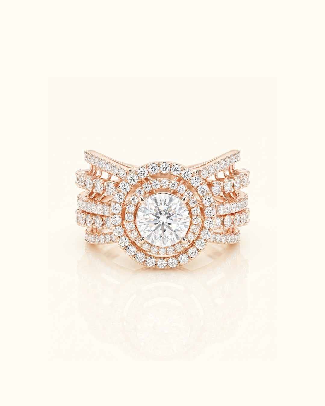 Royal Halo Luxe Ring – Rose Gold Edition