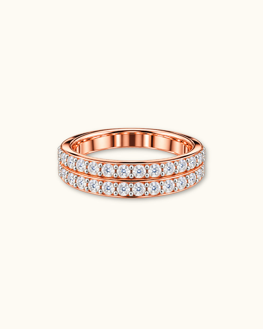 Dual Row Diamond Infinity Ring