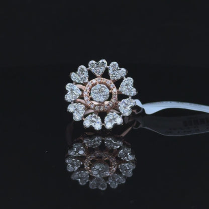 Heart Diamond Floral Halo Ring