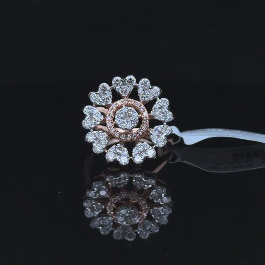 Heart Diamond Floral Halo Ring