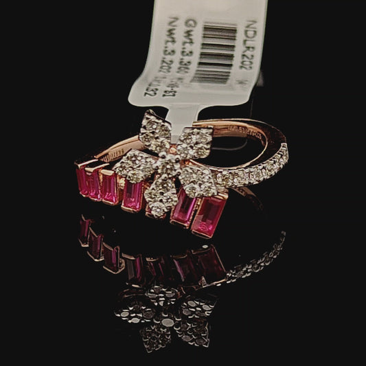 Ruby & Diamond Floral Statement Ring