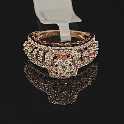 Cushion Diamond Cluster Wide Band Ring