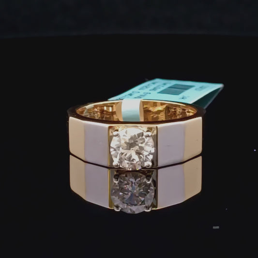 1 ct Round Diamond Solitaire Gents Ring