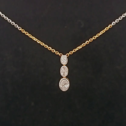 Triple Oval Drop Diamond Pendant