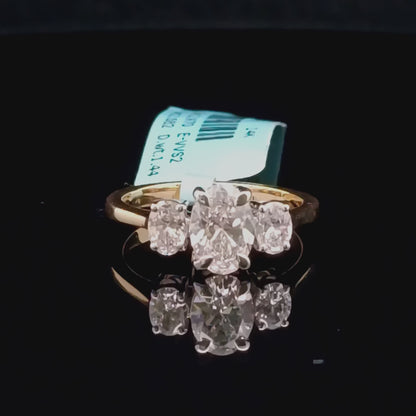 Oval Three Stone Diamond Ring