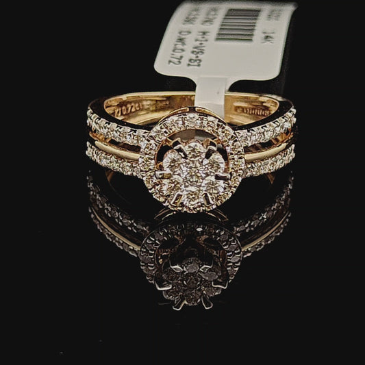 Round Diamond Halo Split Band Ring