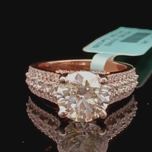 3ct Round Solitaire Diamond Ring