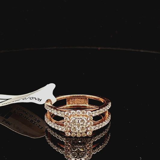 Square Halo Diamond Ring