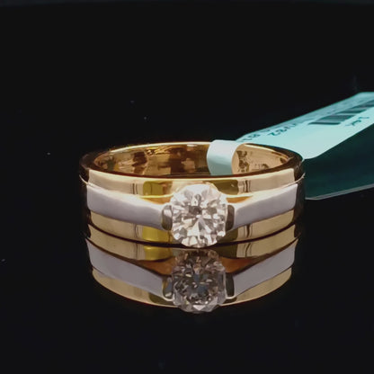 0.80ct  Round Lab Diamond Solitaire Gents Ring