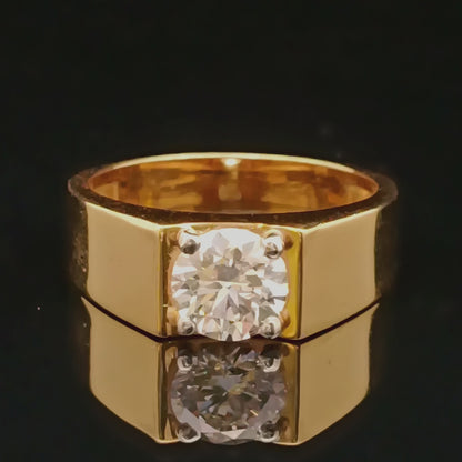 1.5ct Round Lab Diamond Solitaire Gents Ring