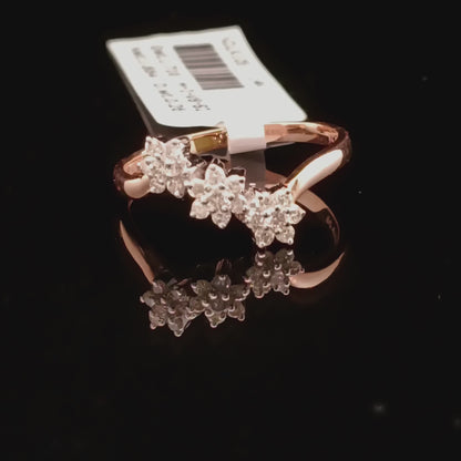 Rose Gold Floral Diamond Ring