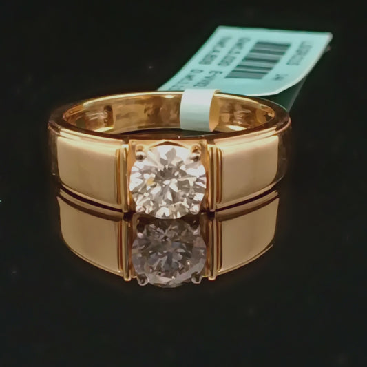 1ct  Round Lab Diamond Solitaire Gents Ring