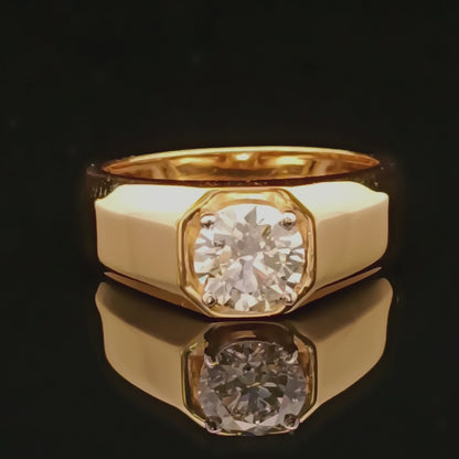 1.5ct  Round Lab Diamond Solitaire Gents Ring