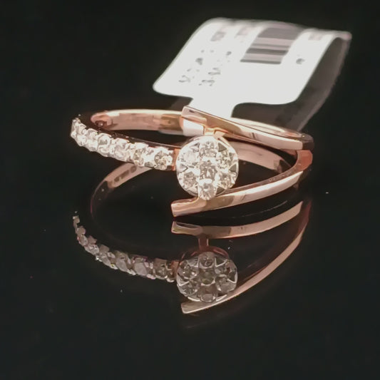 Swirl Solitaire Diamond Ring