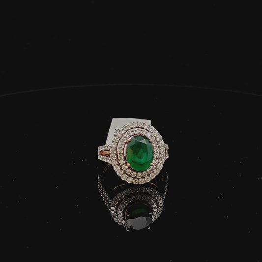 Vintage Style Emerald Diamond Ring
