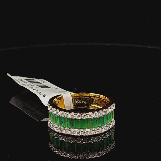 Emerald Channel Set Diamond Ring