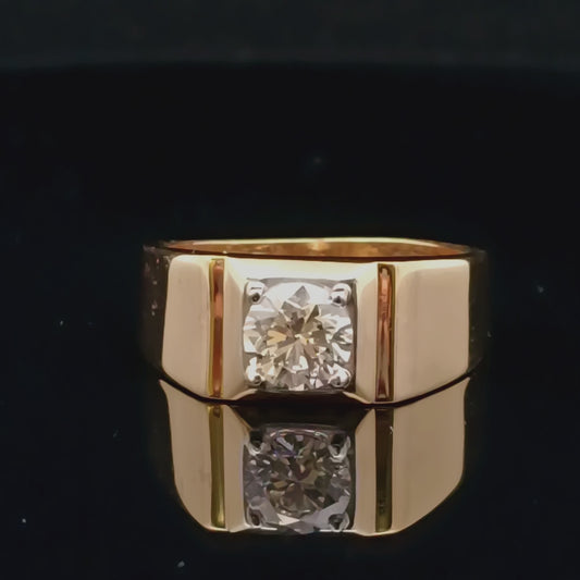1 ct Round Diamond Solitaire Gents Ring
