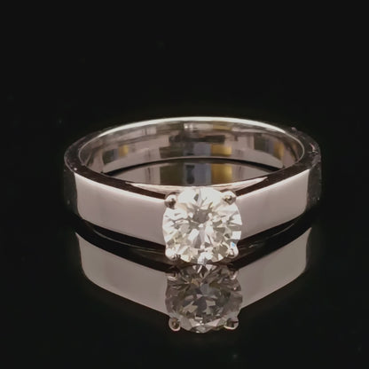1ct  Round Lab Diamond Solitaire Gents Ring