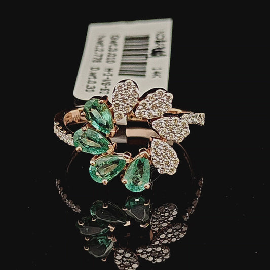 Pear Cut Diamond Flower Ring