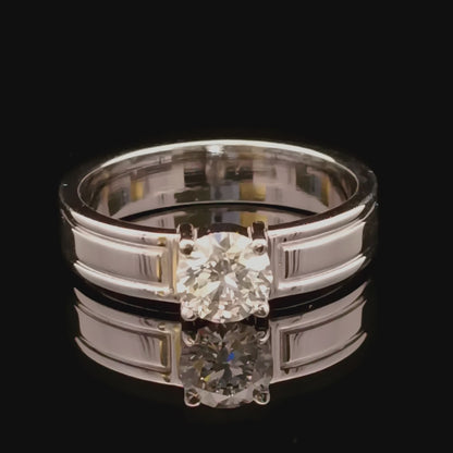 1ct  Round Lab Diamond Solitaire Gents Ring