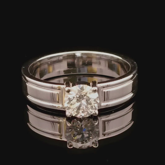 1ct  Round Lab Diamond Solitaire Gents Ring