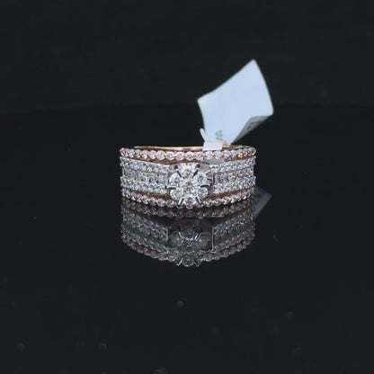 Classic Diamond Cluster Wide Band Ring