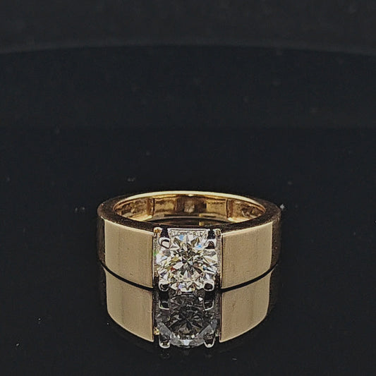 1.5ct Round Lab Diamond Solitaire Gents Ring
