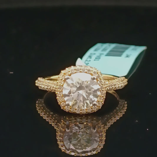 Classic Round Halo Solitaire Diamond Ring