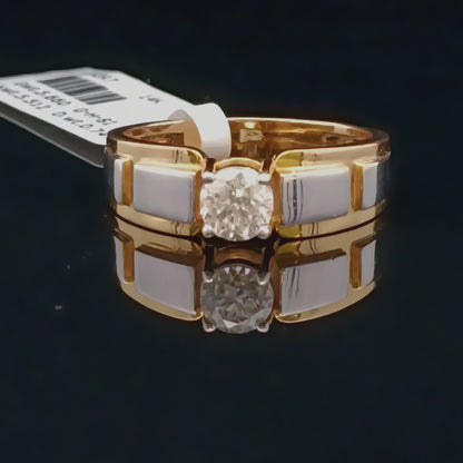 Classic Men’s Diamond Solitaire Two Tone Ring